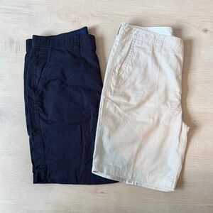 St. John's Bay Men's Flat Front Shorts - Navy & Khaki (NWT) Comfort Stretch